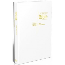 Bible Neg Couverture Blanche Gros Caractères Souple Et Tranche Dorée