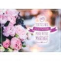 Carte double mariage avec un bouquet de mariée